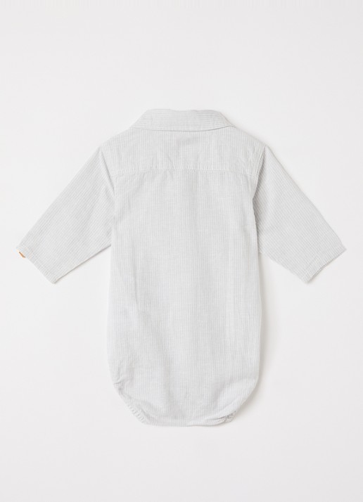 Lil 'Atelier NBMJesper romper in linnenblend - voorkant 2 lichtgrijs