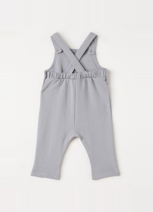 Lil 'Atelier NBMJobo straight fit jumpsuit - voorkant 3 blauwgrijs