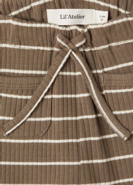 Lil 'Atelier NBMKail legging met streepprint - detail 3 zand