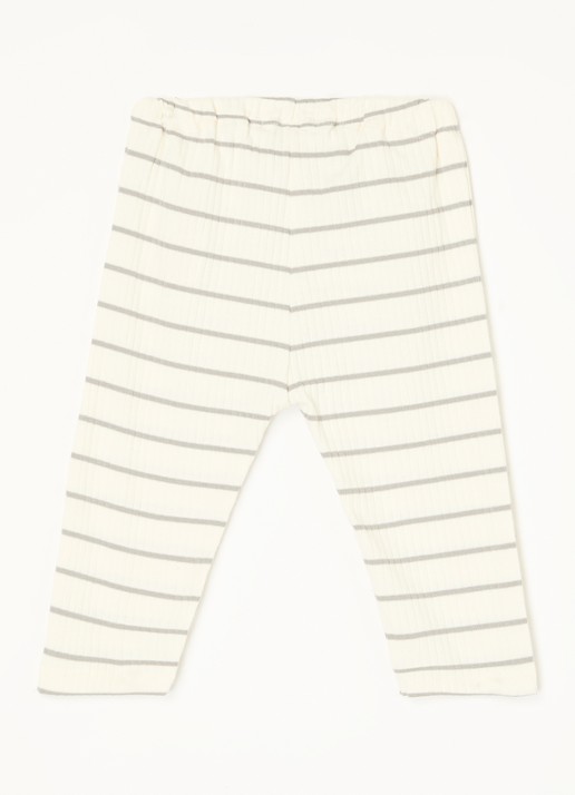 Lil 'Atelier NBMKail tapered fit joggingbroek van  katoen - voorkant 2 beige