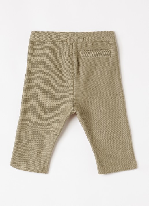 Lil 'Atelier NBMKaleo straight fit broek van katoen - voorkant 3 khaki