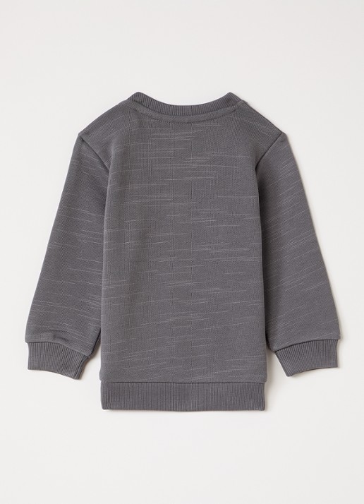 Lil 'Atelier NBMKavens sweater met gemêleerd dessin - voorkant 2 donkergrijs