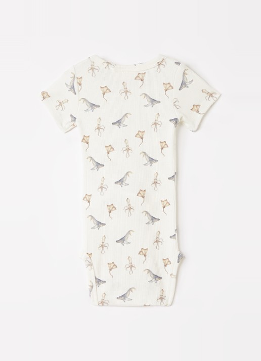 Lil 'Atelier NBMLavo romper met print - voorkant 2 gebroken wit
