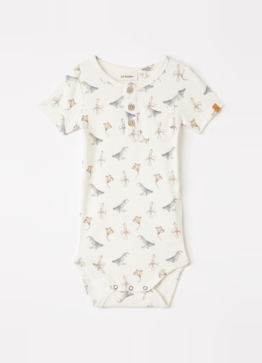 Lil 'Atelier NBMLavo romper met print - voorkant 3 gebroken wit