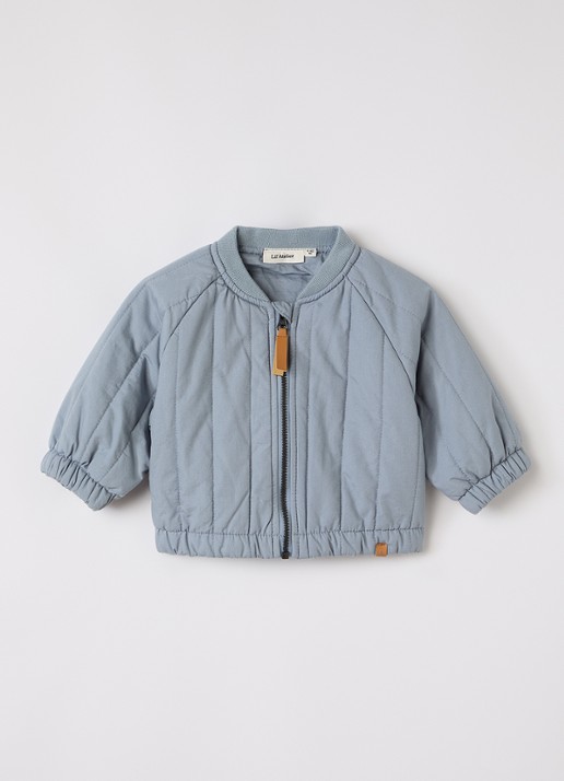 Lil 'Atelier NBMLio gewatteerd bomberjack - voorkant grijs