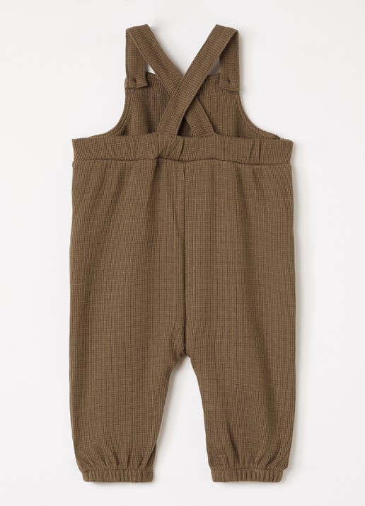 Lil 'Atelier NBMNaffel slim fit tuinbroek met structuur - voorkant 3 mosgroen