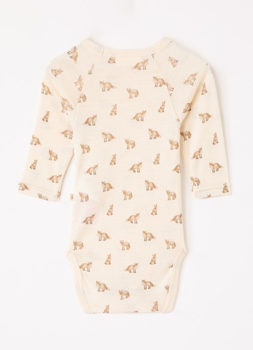Lil 'Atelier NBMNalu romper in wolblend met print - voorkant 2 beige