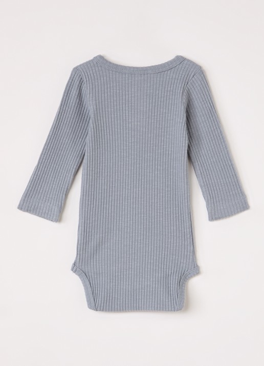 Lil 'Atelier NBMRajo babypak met ribstructuur - voorkant 2 blauwgrijs