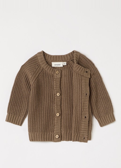 Lil 'Atelier NBNEmlen ribgebreid vest - voorkant 2 zand