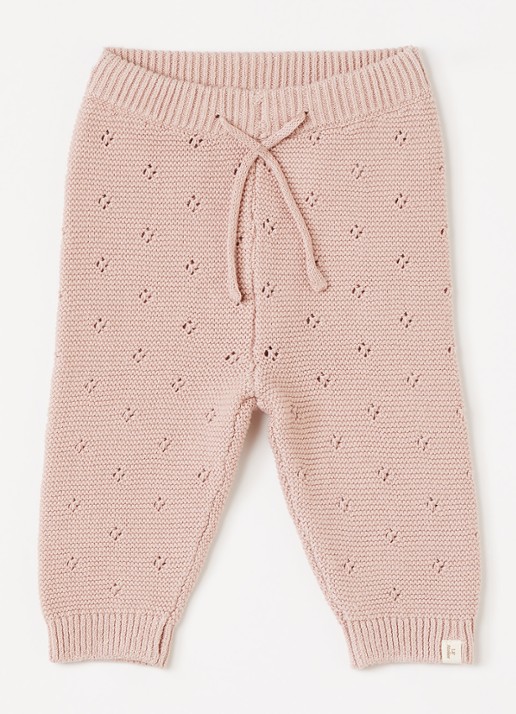 Lil 'Atelier NBNLaguna grofgebreide babybroek met opengewerkt dessin