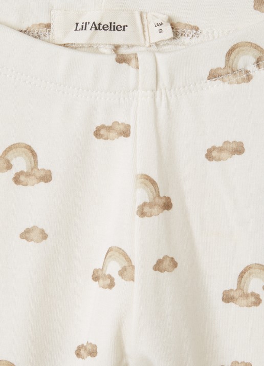 Lil 'Atelier Nbnlayo legging met print - detail gebroken wit