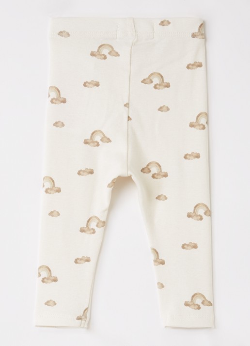 Lil 'Atelier Nbnlayo legging met print - voorkant 3 gebroken wit