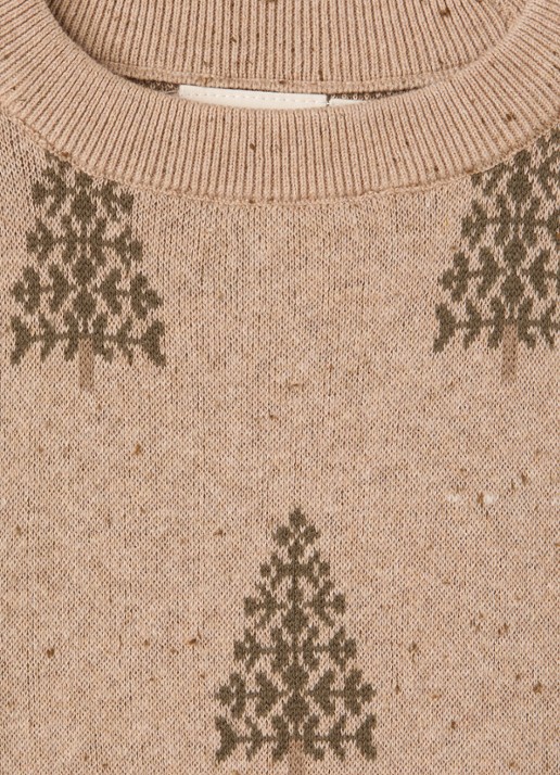 Lil 'Atelier NMBGalto fijngebreide trui met ingebreid patroon - detail 3 beige