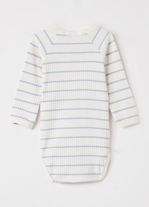 Lil 'Atelier NMBKail romper met streepprint - voorkant 2 gebroken wit