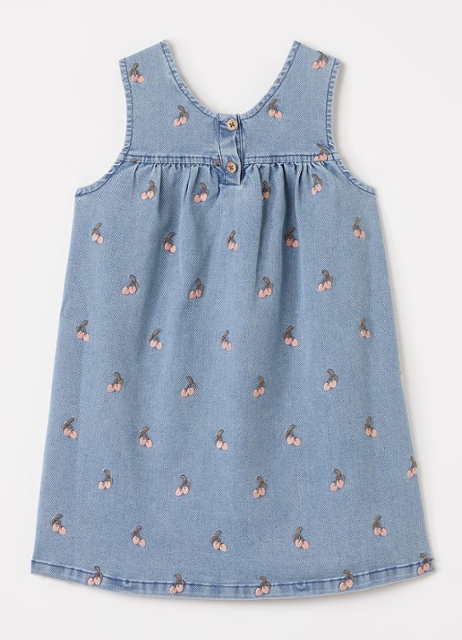 Lil 'Atelier NMFDeva denim jurk met borduring - achterkant 5 indigo