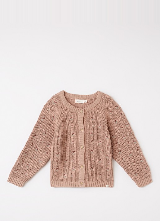 Lil 'Atelier NMFEmlen grofgebreid vest met bloemborduring