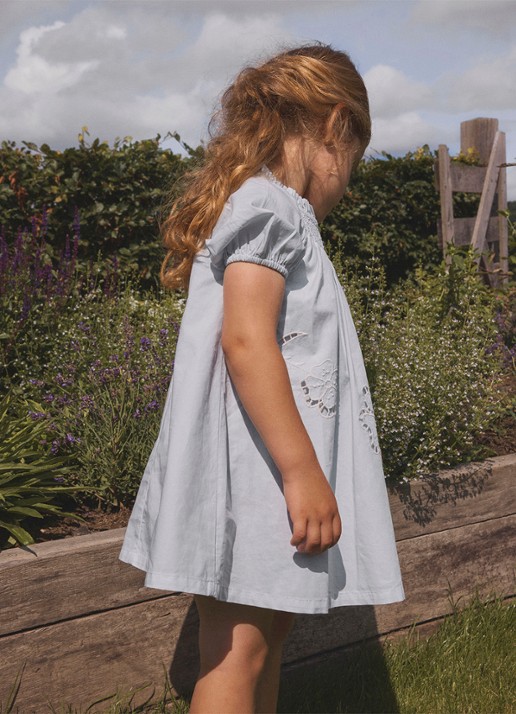 Lil 'Atelier NMFFaustine jurk met broderie - detail 2 grijs