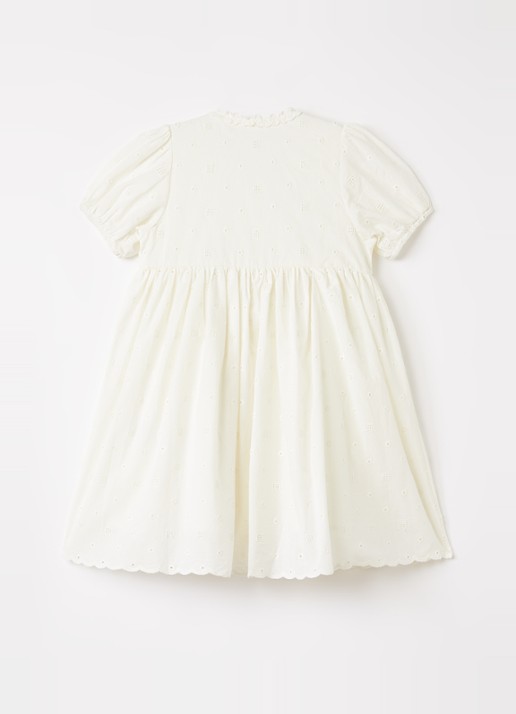 Lil 'Atelier NMFFlores jurk met broderie - voorkant 2 gebroken wit