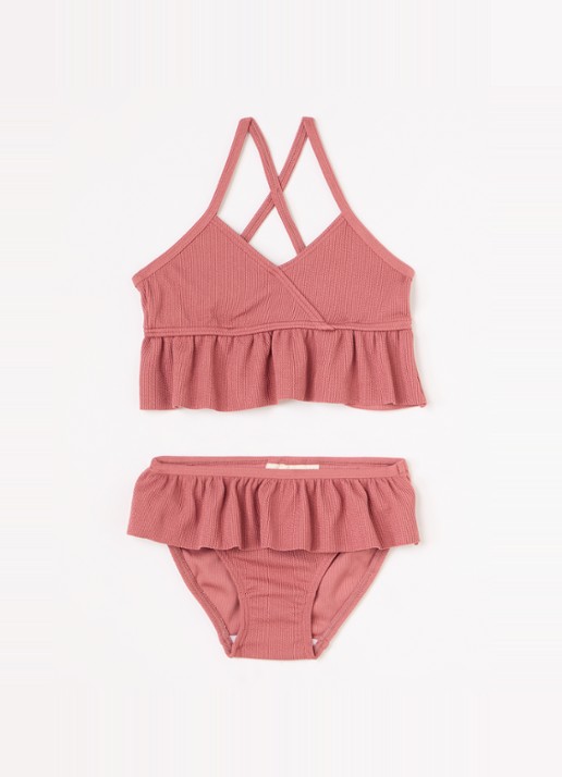 Lil 'Atelier NMFFola bikiniset met ruches - voorkant koraal