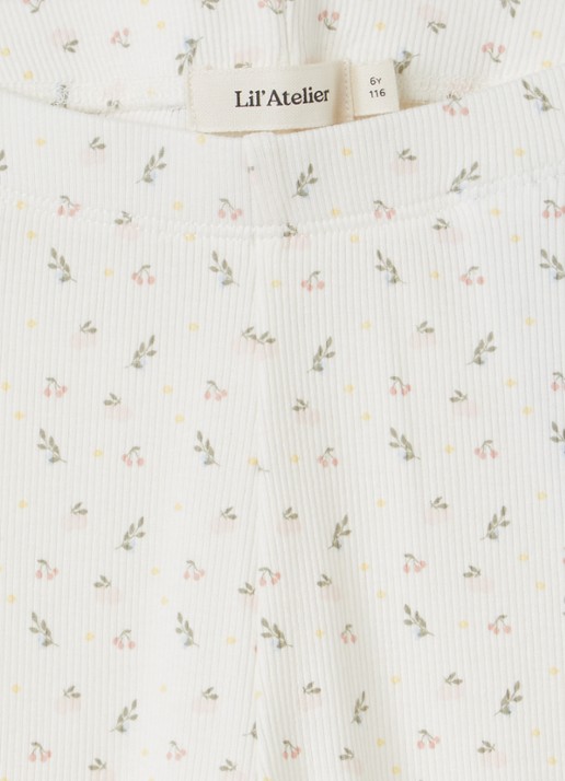Lil 'Atelier NMFGago legging met print - detail gebroken wit