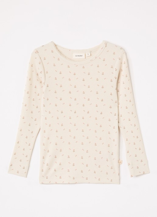 Lil 'Atelier NMFGago longsleeve met print - voorkant 2 creme