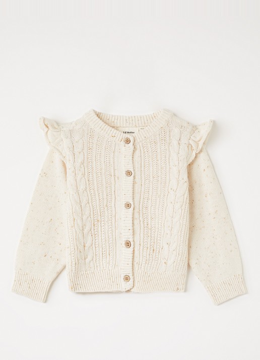 Lil 'Atelier NMFGalto grofgebreid vest met volant