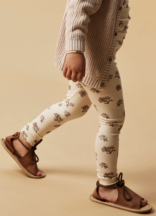Lil 'Atelier NMFGavo legging in  katoenblend - voorkant 3 beige