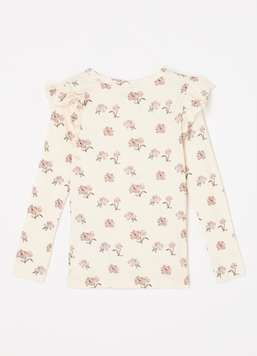 Lil 'Atelier NMFGavo longsleeve in  katoenblend - achterkant 3 creme