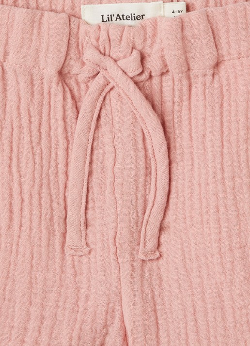 Lil 'Atelier NMFHiba loose fit korte broek - detail zalmroze