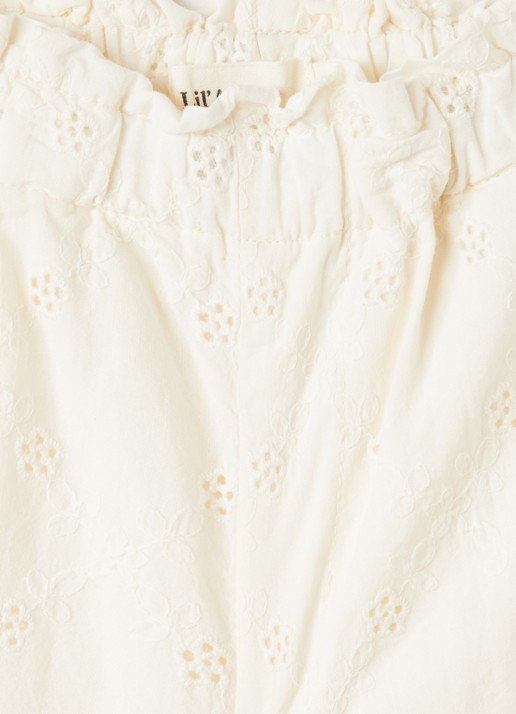 Lil 'Atelier NMFHosa loose fit korte broek - detail gebroken wit
