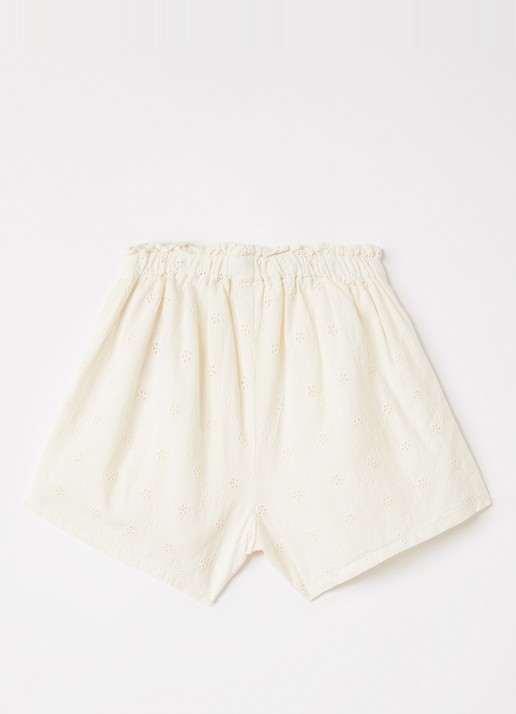 Lil 'Atelier NMFHosa loose fit korte broek - voorkant 3 gebroken wit