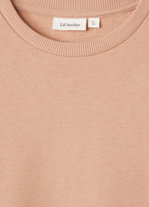 Lil 'Atelier NMFIlondon sweater met ruches - detail zalmroze