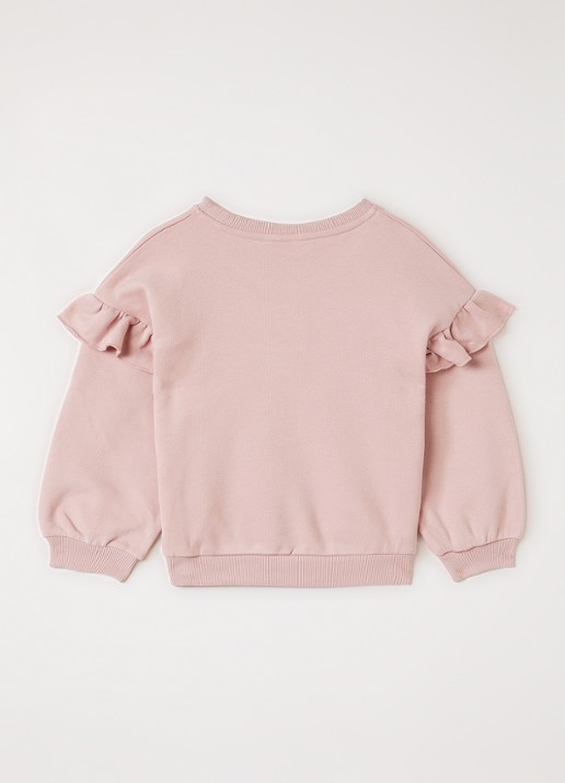 Lil 'Atelier NMFILondon sweater met volant - voorkant 3 roze