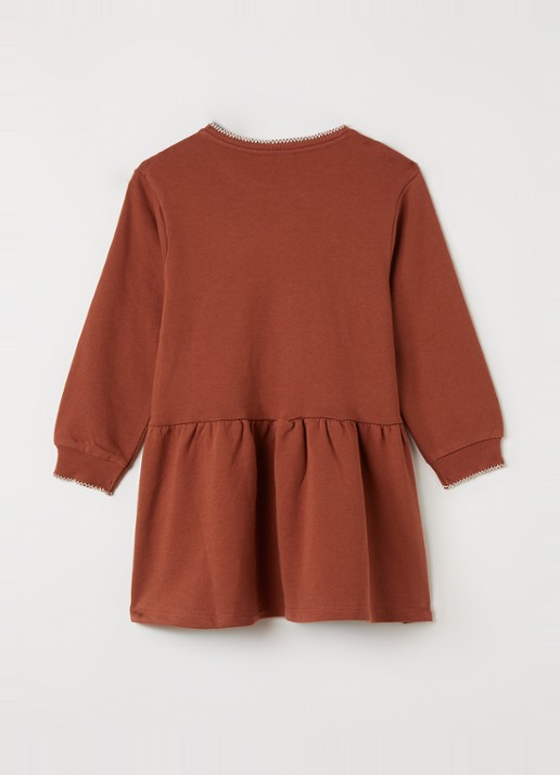 Lil 'Atelier NMFKilano trui-jurk - voorkant 2 oranjebruin