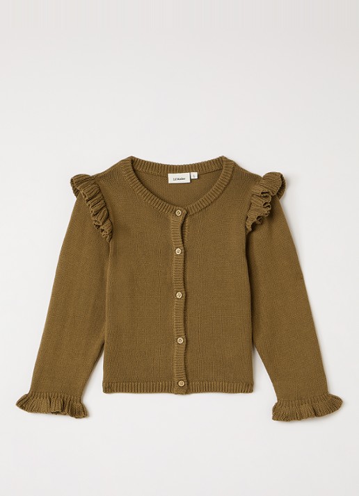 Lil 'Atelier NMFKopa grofgebreid vest met volant
