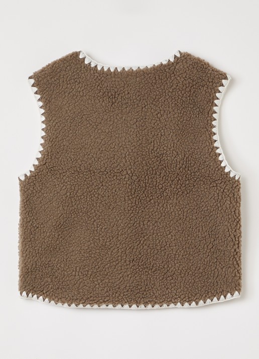 Lil 'Atelier NMFLayo bodywarmer van teddy - achterkant lichtbruin