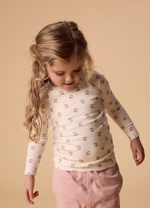 Lil 'Atelier NMFLayo longsleeve met print - voorkant 2 gebroken wit