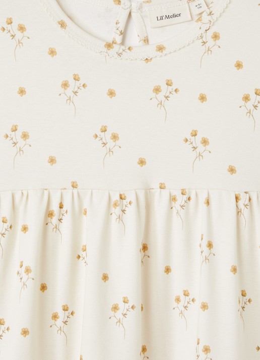 Lil 'Atelier NMFLayo tuniekjurk met bloemenprint - detail 2 gebroken wit