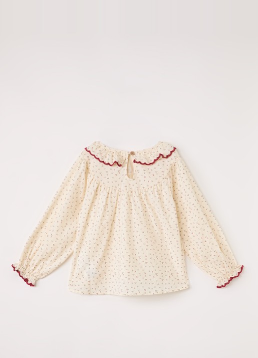 Lil 'Atelier NMFRasia tuniek met bloemenprint - voorkant 3 gebroken wit