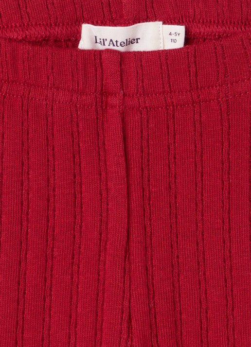 Lil 'Atelier NMFRita flared fit legging met ribstructuur - detail rood