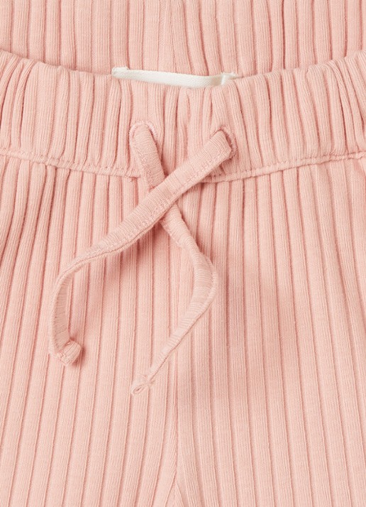 Lil 'Atelier NMFSaseline straight fit korte broek met ribstructuur - detail roze