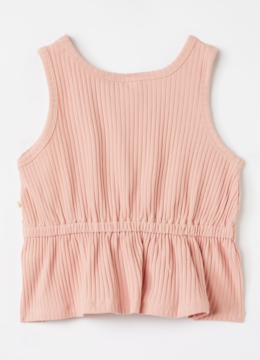 Lil 'Atelier NMFSaseline top met ribstructuur - voorkant 2 roze