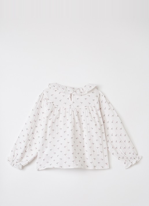 Lil 'Atelier NMFSolina tuniek met print - voorkant 3 gebroken wit