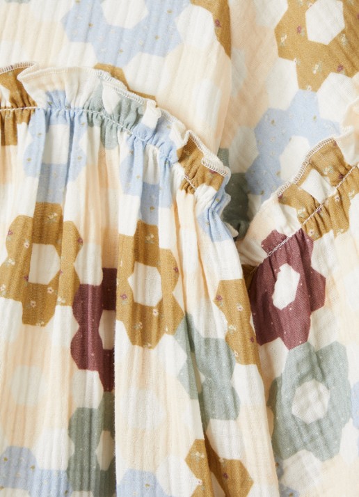 Lil 'Atelier NMFTalia jurk met bloemenprint - detail 3 beige
