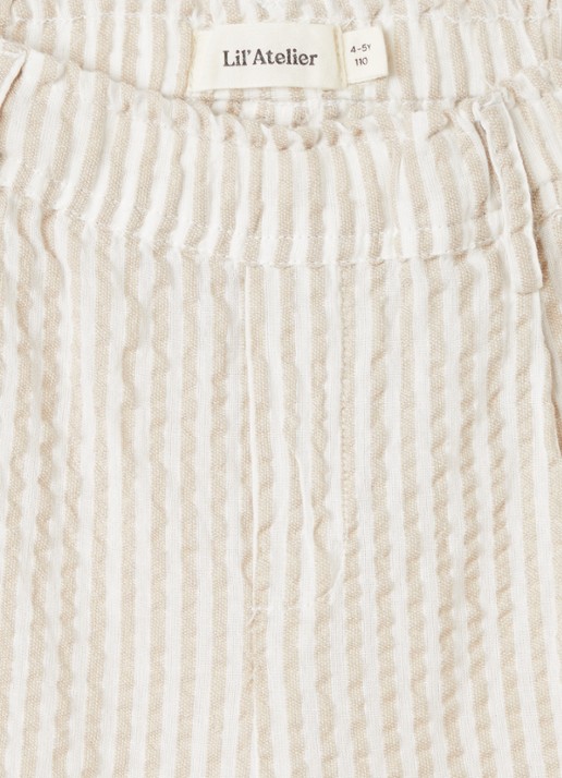 Lil 'Atelier NMMFausto loose fit korte broek - detail beige