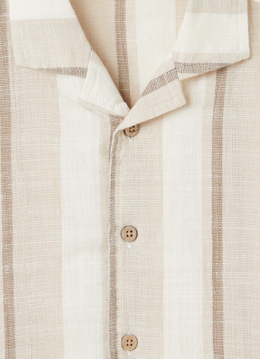 Lil 'Atelier NMMFibert overhemd met streepprint - detail 4 beige