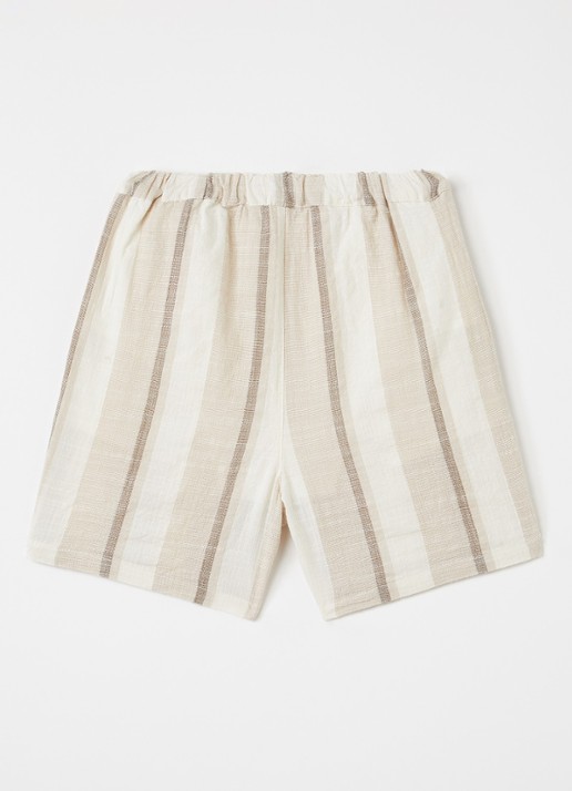 Lil 'Atelier NMMFibert straight fit korte broek - achterkant 5 beige