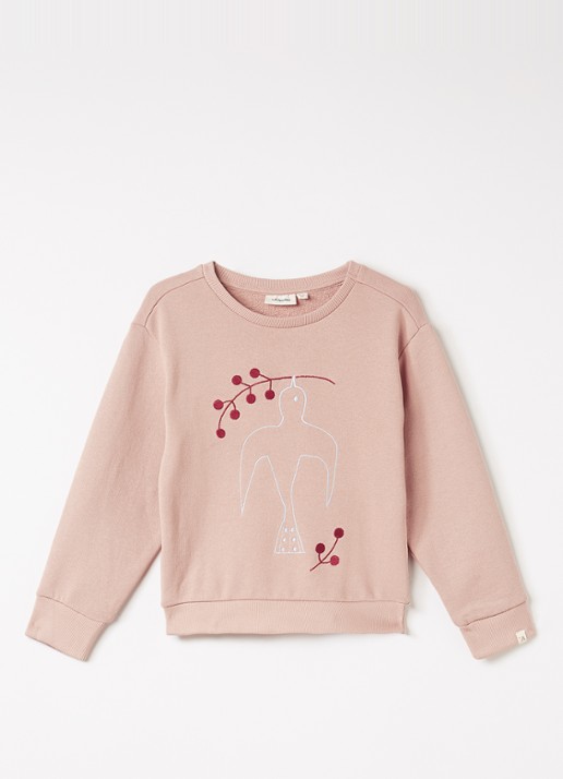 Lil 'Atelier NMMFjobo sweater met print - voorkant zalmroze