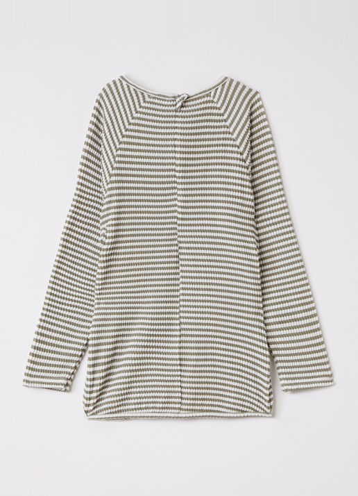 Lil 'Atelier NMMFredo longsleeve met streepprint - voorkant 2 olijfgroen