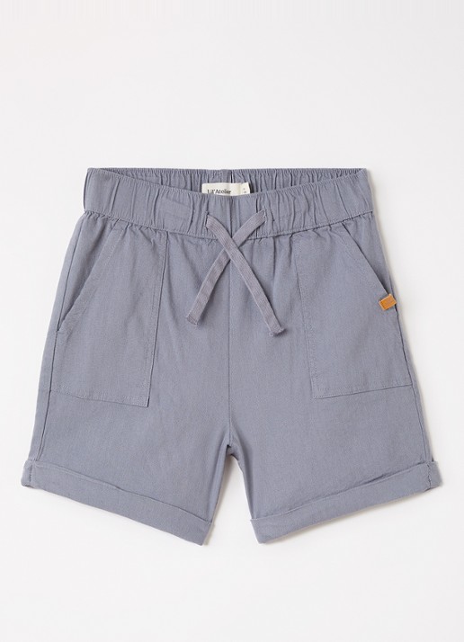 Lil 'Atelier NMMFredrik loose fit korte broek - voorkant grijs